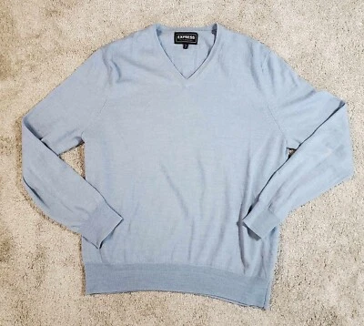 New Express Merino Wool Blend V Neck Pullover Sweater Size L/XL - Image 1 of 4