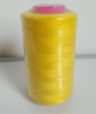 One Spool Yellow High Quality Sewing Machine Serger Thread 6000 Yards Cone  - Image 1 of 3