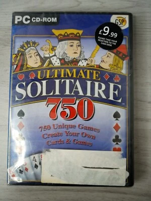 ULTIMATE SOLITAIRE 750 PC CD-ROM GAME FACTORY SEALED VINTAGE RARE RETRO GAMING - Image 1 of 2