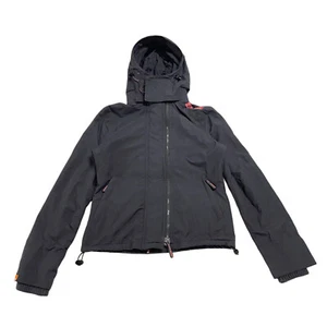Superdry Women's The Windcheater Rain Jacket | Vintage Designer Hooded Grey VTG - Picture 1 of 4