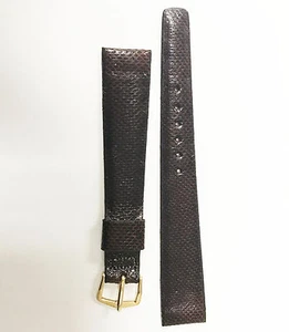 Cinturino JB Champion originale serpente vintage marrone 18 mm acciaio inox fibbia oro - Foto 1 di 2