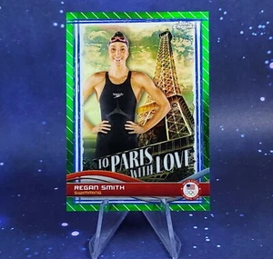 Regan Smith /99 2024 Topps Chrome squadra olimpica USA nuoto Parigi amore verde - Foto 1 di 14