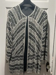 WUNDERSCHÖNE Diane Freis schwarz silber Jacke PERLEN Seide -- Vintage - E/C GEFÜTTERT - Bild 1 von 3