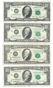 San Francisco $10 Notes Serie 1977 1985 1988A 1993 Your Choice LOT 163 - Picture 1 of 2