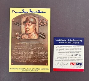 DUKE SNIDER (Dodgers) Signed Hall of Fame postcard PSA#37764 Excellent condition - Picture 1 of 2