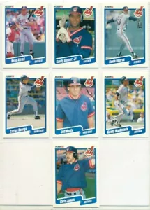 MLB-LOTE DE TARJETAS DE BÉISBOL-1990-FLEER-7 CARTAS-INDIOS DE CLEVELAND-ALLRED-BAERGA-MANTO - Imagen 1 de 2