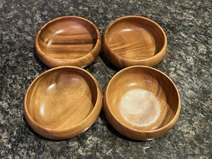 Acacia Wood Bowl, Set of 4, 6” Round, for Serving Food, Salads, or Fruits - Picture 1 of 11