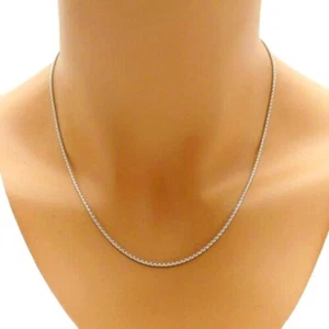 925 Sterling Silver Rhodium Plated Popcorn Chain - 1.6 mm - 16 18 20 22 24 inch - Picture 1 of 7