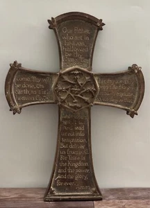 Heavy Lord's Prayer Engraved 10.5 inch Wall Cross - Picture 1 of 9
