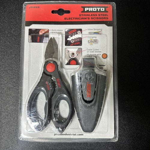 Tijeras para electricistas de acero inoxidable Stanley Proto J318SS, 6-7/64"-