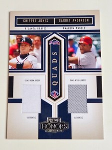 Chipper Jones 008/100 Quads Game Worn Jersey 2004 Playoff Honors