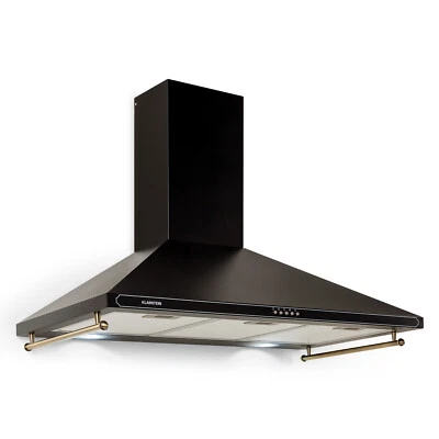 KLARSTEIN Dunstabzugshaube 90 cm 644m³/h Abzugshaube Abluft Kopffreihaube Umluft Schwarz