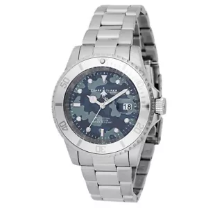 NEW! Chase Durer 40mm Blue Camo Dial Stainless Steel Quartz Dive Watch CDW-0130 - Picture 1 of 5