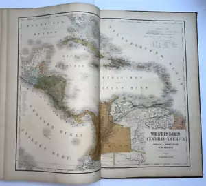 WEST INDIES CENTRAL AMERICA 1873 H. KIEPERT & WEILAND VERY LARGE ANTIQUE MAP - Picture 1 of 7