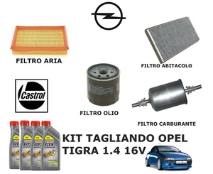 INSPEKTIONSKIT OPEL TIGRA 1.4 16V 66KW 90PS 4 FILTER + 4L CASTROL GTX 10W40 ÖL - Bild 1 von 1