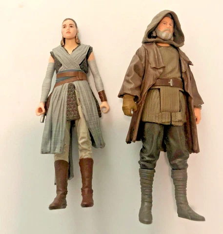 Star Wars Hasbro 3.75 Action Figure Lot: Force Link Rey and Outcast Luke Cover