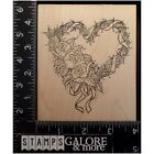 The Cottage Stamper Rubber Stamps K802 GRAPEVINE HEART WREATH ROSES RIBBON #714