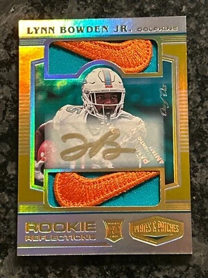 2020 Panini Plates & Patches - Lynn Bowden Jr DUAL NIKE SWOOSH PATCH AUTO 1/1 - Image 1 of 2