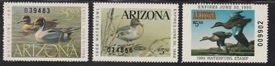 US AZ1-AZ3 Arizona State Duck Stamp Mint OG NH  SCV $34 - Image 1 of 2