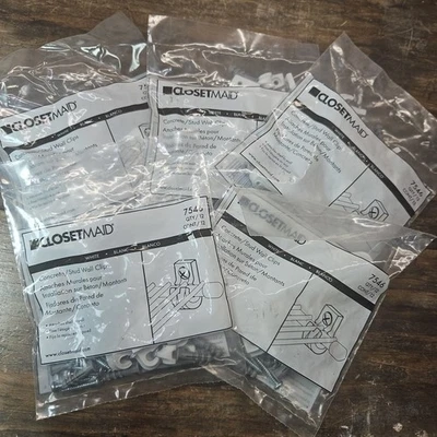 60 -CLOSETMAID Shelving System 7546 Concrete / Stud Wall Clips 5 Bags - 12 each