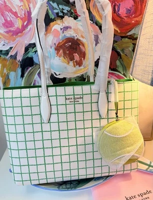 Rare Kate Spade Novelty Specialty Tennis Large Tote Bag 38x28x14cm w/ Pouch NWT - Image 1 of 4
