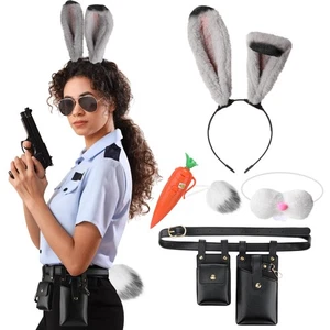 5 Pcs Halloween Bunny's Cosplay Costume Accessories Include Rabbit Ears, Nose... - Bild 1 von 7