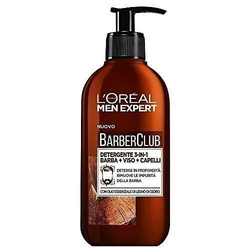 L'OREAL MEN L'OREAL PARIS BARBERCLUB DETERGENTE 3 IN 1 BARBA+ VISO+ CAPELLI 200ML!,