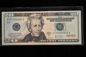 Rare Binary Radar Serial Number Note 50055005 2004-A $20 Note in XF/AU - Picture 1 of 2