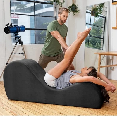 Avana Sleek Chaise Lounge for Yoga, Stretching, and Relaxation - Black - Image 1 of 4