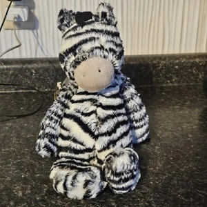 Jellycat London Bashful Zebra 12 Zoll Plüsch hellbraune Nase schwarz & weiß gestreift nicht mehr produziert - Bild 1 von 9