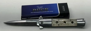 Duck DK0014-IS Coltello Bloccaggio Pieghevole Assistito Apertura Stiletto Finto Marmo Bianco - Foto 1 di 6