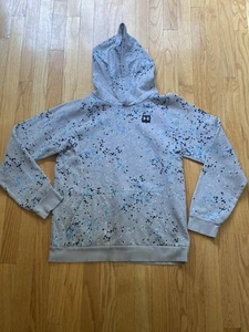Under Armour Boys Hoodie YXL  Gray With Black And Light Blue Spots Loose - Picture 1 of 4