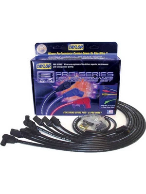 Taylor/Vertex Spark Plug Wire Set Spiro-Pro Spiral Core 8 mm Black 90 D (76029) - Image 1 of 4