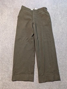 Pantalones del Ejército de los Estados Unidos Para Hombres Pequeños 30x29 Lana de Campo 18 OZ Verde Segunda Guerra Mundial Años 40 Pantalones Militares - Imagen 1 de 13