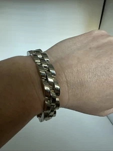 Pulsera de cadena de México de plata esterlina maciza gruesa, pesada y vintage  - Imagen 1 de 8