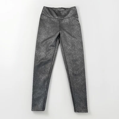 Express Snake Print Leggings Women S Black High Rise Faux Leather Y2K Glam - Image 1 of 4