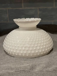 Vtg Hobnail White Milk Glass Hurricane Lamp Shade 10” Fitter About 7” T- Pics. - Picture 1 of 12