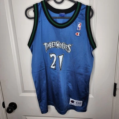 Camiseta De Colección Minnesota Timberwolves Juvenil XL Kevin Garnett Campeón NBA Años 90 Foto 1 de 4