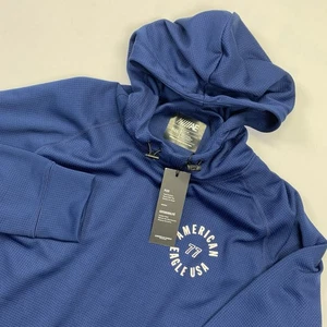 Neu American Eagle Flex Hoodie Herren Größe Small blau Reißverschlusstaschen L/S neu mit Etikett - Bild 1 von 16