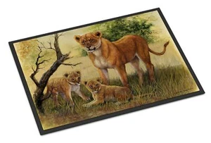 Caroline's Treasures BDBA0307MAT Lion and Cubs by Daphne Baxter Doormat 18x27... - Picture 1 of 7