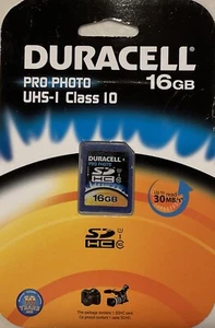Duracell CARD 16GB Pro Photo UHS-I Class 10 NEW - Picture 1 of 12