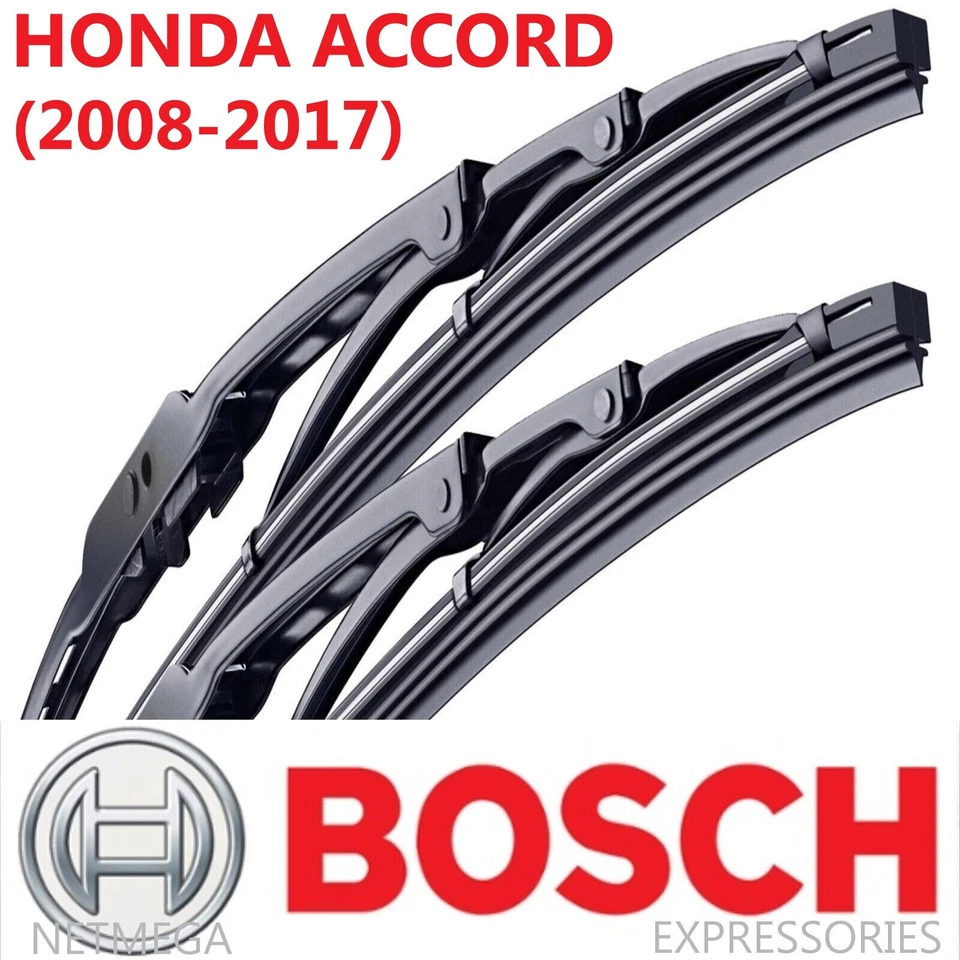 2x Juego de limpiaparabrisas BOSCH para HONDA ACUERDO (2008-2017) par de conexión directa, delantero Foto 1 de 3