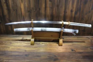 Japanese White Kumo T10 Folded Steel Double Edge Katana Samurai Sword Full Tang - Picture 1 of 10