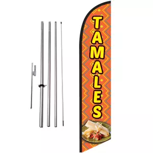 Tamales 15ft Feder Banner Swooper Flagge Kit mit Stange + Spike - Bild 1 von 3