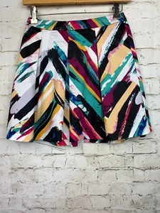 H&M Womens Size 4 Multicolor Short High Waisted Fit & Flare Skirt 80s Geometric - Picture 1 of 7