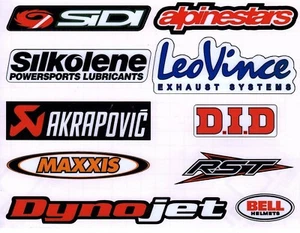 Motorcycle S2 Colour Laminated Swingarm Frame Stickers MX Sport 1 x sheet of 10 - Picture 1 of 1