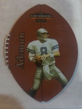 1998 Playoff Contenders Leather Silver Football Troy Aikman #18 Dallas Cowboys