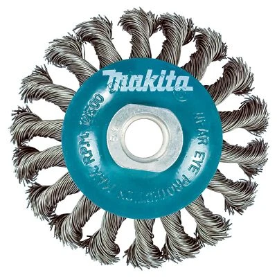 Makita 1 Piece - 4" Heavy Knotted Twist Wire Wheel Brush For Grinders On Metal - Image 1 of 4