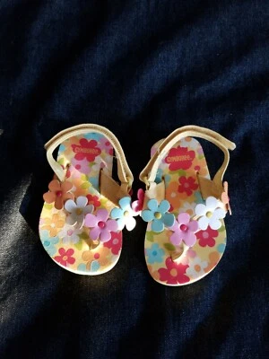 Chanclas Gymboree Niñas Verano Amarillo Flor Talla 3/4 3 4 Arco Iris Cabana Foto 1 de 3