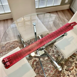 Magenta Rosa Echt Exotisch Python Schlangenleder Leder Korsett Gürtel, Größe 11 - Bild 1 von 6